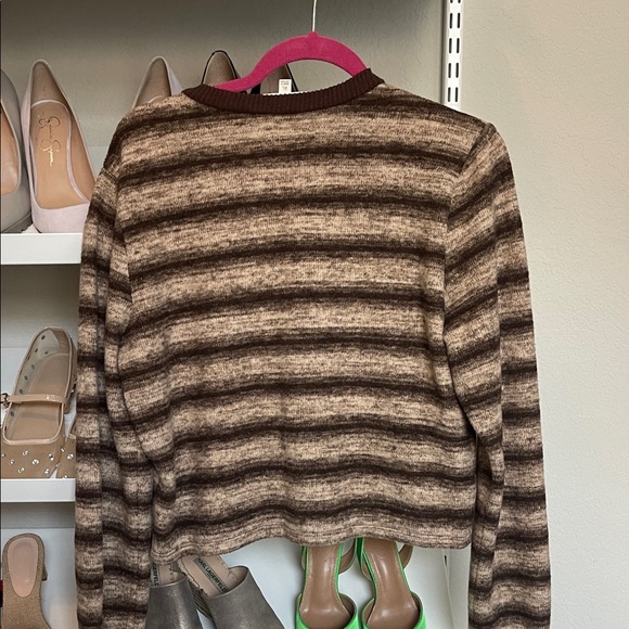 Cozy Striped Cardigan Sweater - Picture 2 of 2